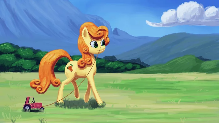 Carrot Top found a tractor - My little pony, Carrot Top, Tractor