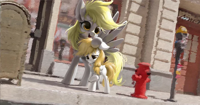 Mother and daughter - My little pony, Original character, Derpy hooves, Tinybenz