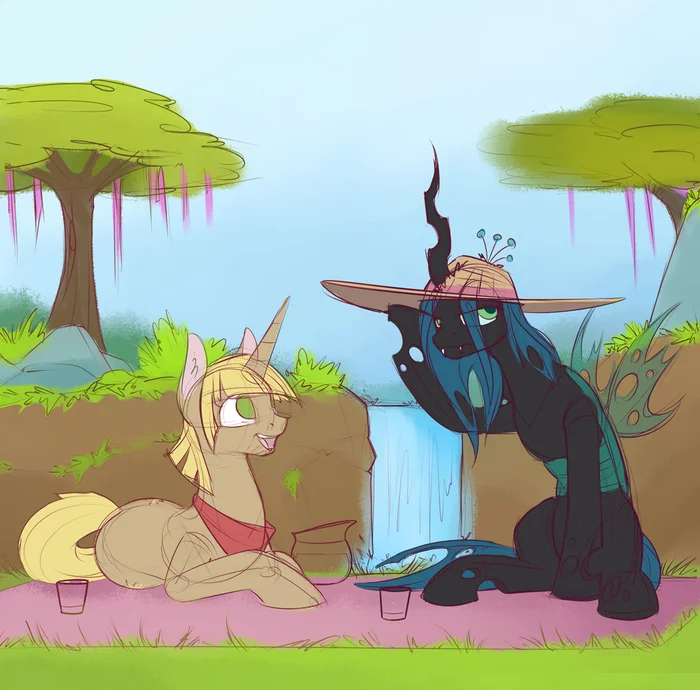 Date on the bank of the pond - My little pony, Original character, Queen chrysalis