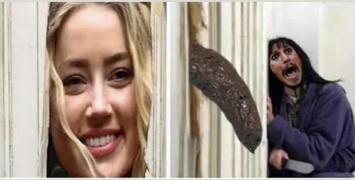 The Shining Amber Heard - 9GAG, Amber Heard, Strange humor, Feces, Memes