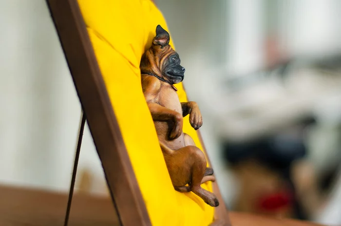 final final - My, Dog, Polymer clay, Miniature, Figurines, Лепка