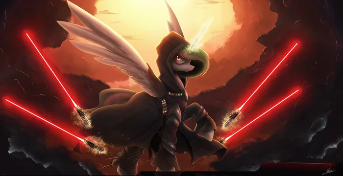 When the Magic of Friendship Isn't Enough - My little pony, PonyArt, Princess celestia, Princess luna, Twilight sparkle, Princess cadance, Ncmares, Star Wars, Longpost