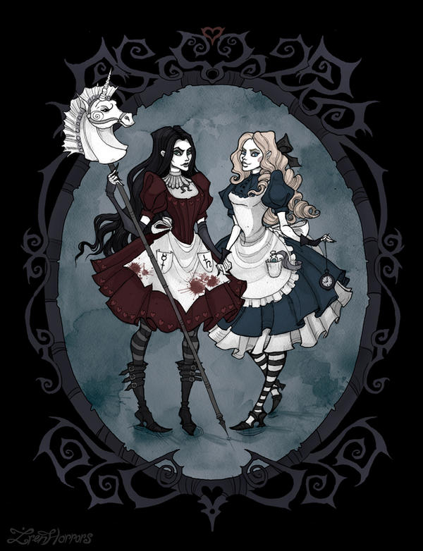 Alice, crazy and not so - Modern Art, Art, Alice in Wonderland, Alice: Madness Returns, Dark fantasy, White Rabbit, Cheshire Cat, Red Queen, Mad Hatter, Jabberwock, Longpost, IrenHorrors