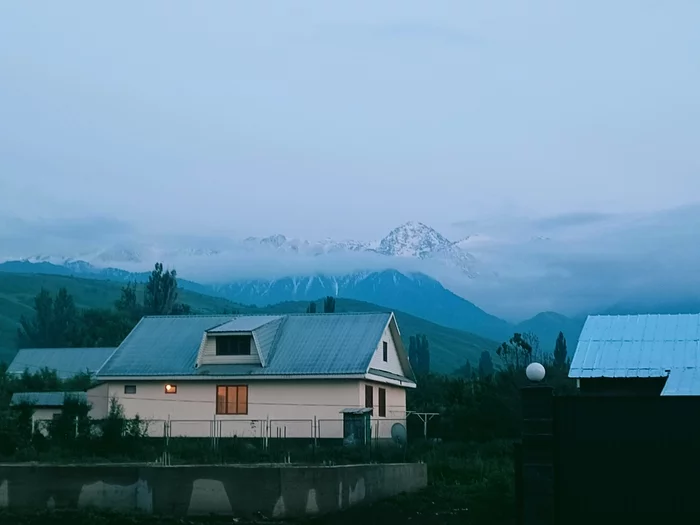 Evening in my village - My, The photo, Nature, Cloudy, The mountains, Evening, Kazakhstan, Almaty Oblast, Esik