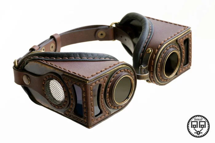 Goggles 7x8. - My, Steampunk, Needlework without process, Goggles, Handmade, With your own hands, Glasses, Sunglasses, Longpost