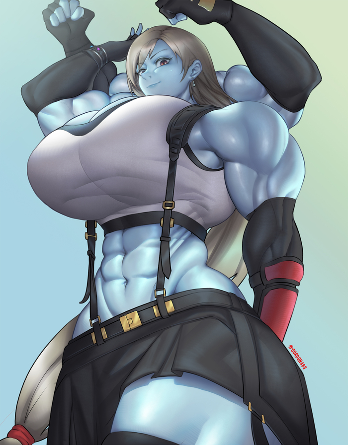 Tifa x machamp Muscleart,  , -, Final Fantasy, Final Fantasy VII, Tifa Lockhart, Monster Girl,  , , , Anime Art, , , Gordon465