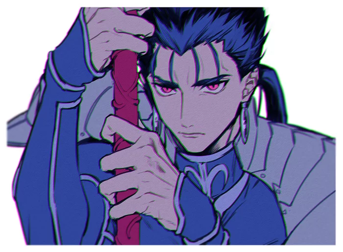 Ку - Аниме, Anime Art, Fate, Fate-Stay Night, Cu chulainn, Длиннопост