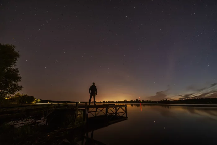 On the Sunset - My, Sky, The photo, Night, Stars, Astrophoto, Volga river, River, Nature, Clouds, Sunset, Starry sky