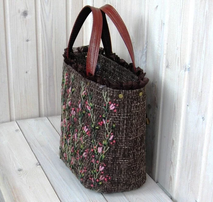 roadside flowers - My, Needlework without process, Сумка, With your own hands, Handmade, Lady's bag, Embroidery, Longpost