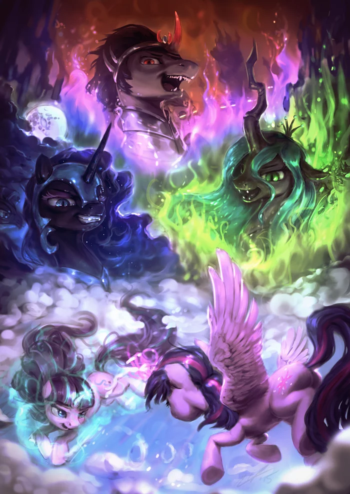 Unfulfilled past - My little pony, Twilight sparkle, Starlight Glimmer, Nightmare moon, Queen chrysalis, King sombra, Assasinmonkey