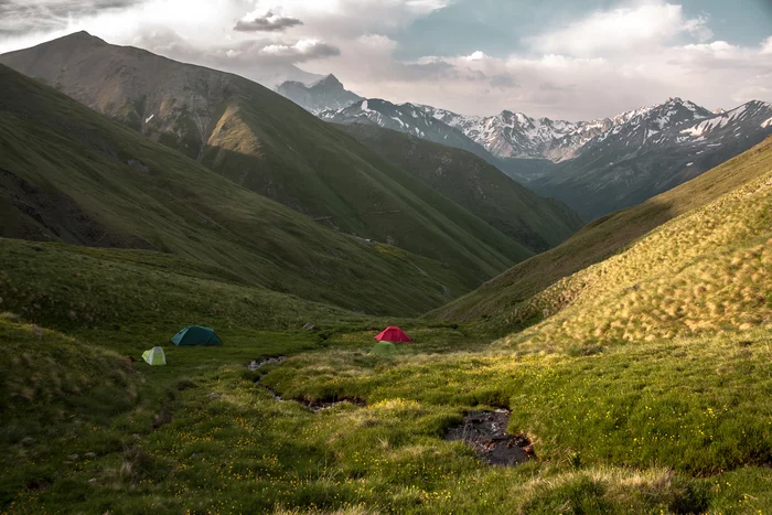 With the first rays - My, The mountains, Tourism, Mountain tourism, Hike, The photo, Nature, Landscape, Elbrus, Tent, Morning, Caucasus mountains