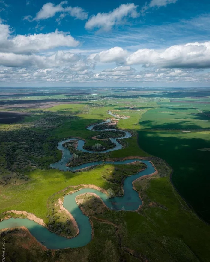 Egorlyk River, Stavropol Territory - The photo, Stavropol region, Nature, beauty of nature, beauty, Longpost, River, View from above