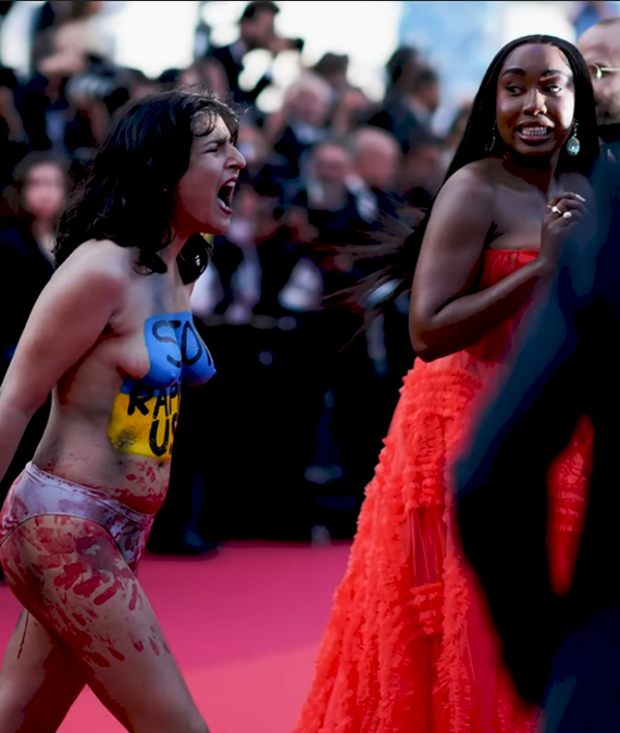 Full PC - NSFW, Girls, Protest actions, Cannes, Carpet, Politics, Anti-Russian policy, Psycho