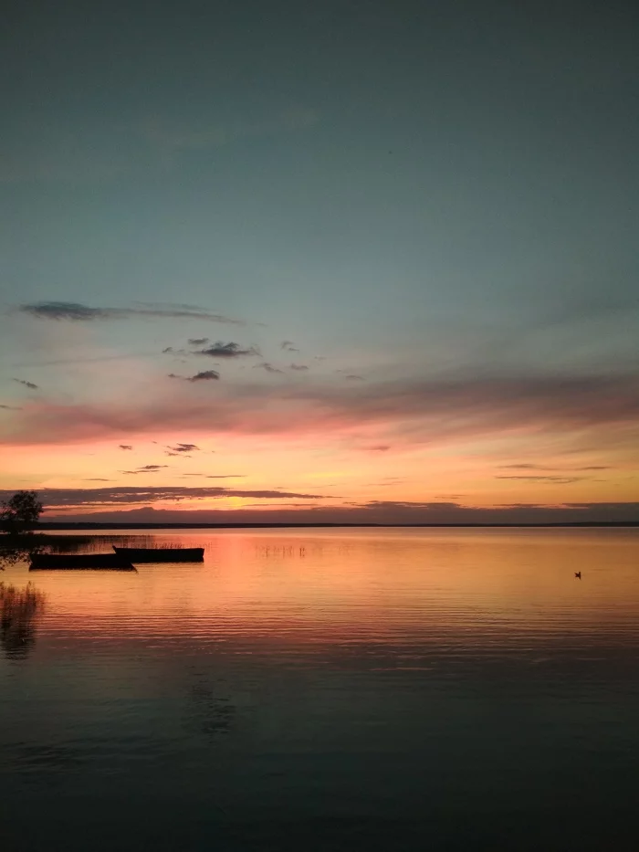 Lake Pleshcheyevo - My, Mobile photography, Sunset, Clouds, Sky, Lake, Pleshcheevo Lake