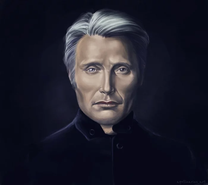 Mads - My, Art, Digital drawing, Portrait, Mads Mikkelsen, Actors and actresses