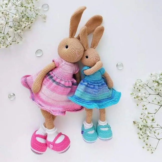 Crocheted bunnies. - My, Crochet, Amigurumi, Knitting, Knitted toys, Author's toy, Soft toy, Toys, Longpost