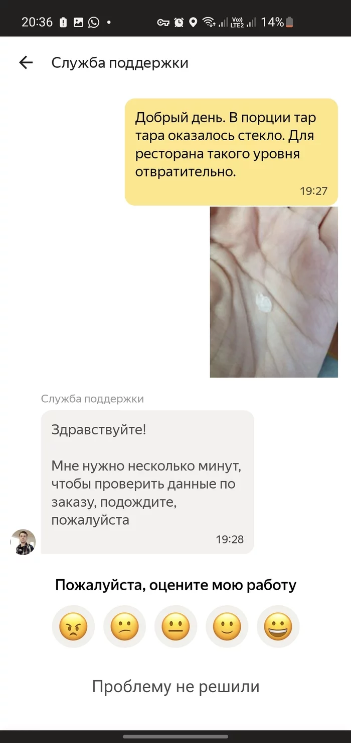 Yandex Food - the best service - My, Yandex., Yandex Food, Support service, A complaint, Longpost, Negative