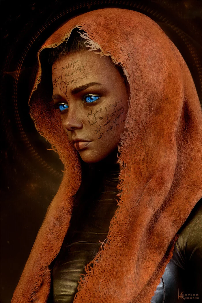 From the Fremen people - Drawing, Dune, Freemen, Girls, 3D, Art