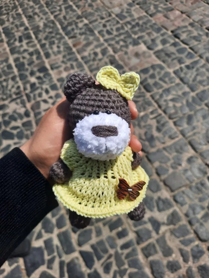 toys in the palm of your hand - My, Toys, Knitted toys, Handmade, Soft toy, With your own hands, Longpost, The Bears, hippopotamus, Needlework without process