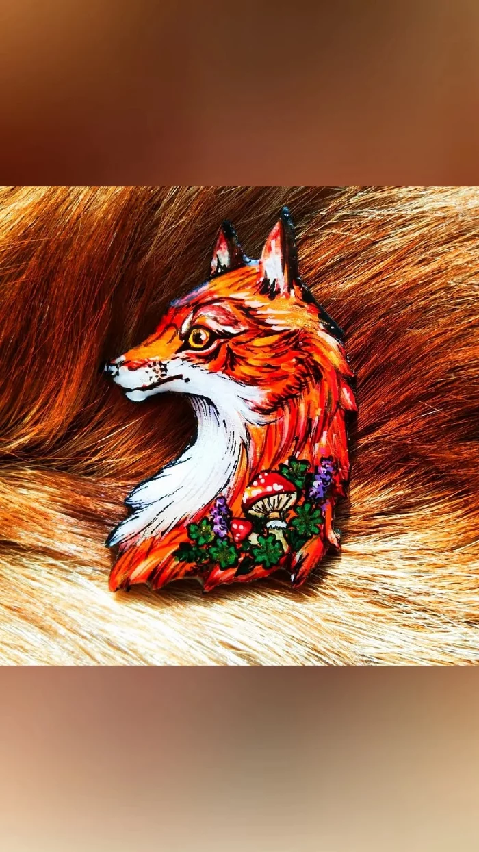 Brutal brooches - My, Handmade, Brooch, Painting on wood, Animals, Needlework without process, Longpost