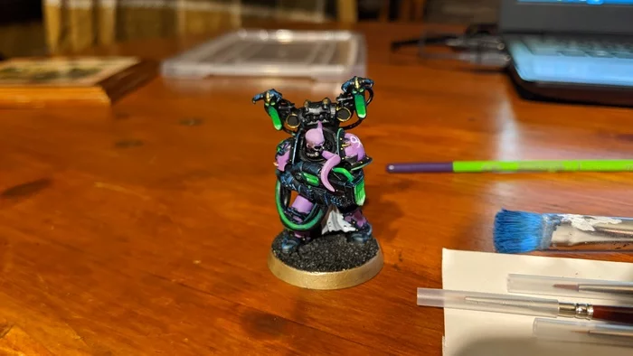 Decided to make some noise again - My, Hobby, Warhammer 40k, Painting miniatures, Chaos space marines, Modeling, Emperor`s Children, Noise marine, Longpost