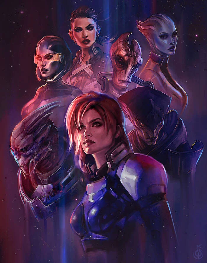 Mass Effect (fanart) - Mass effect, Garrus, Javik, Liara Tsoni, Shepard, Mordin Solus, Jack