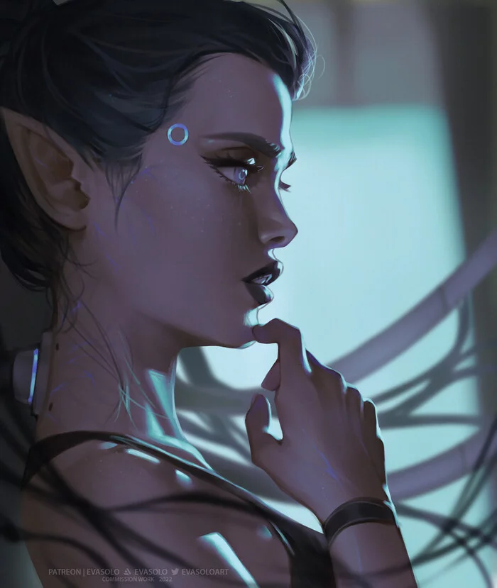 Android - Art, Artstation, Girls, Cyberpunk, Fantasy, Elves, Robot, Detroit: Become Human