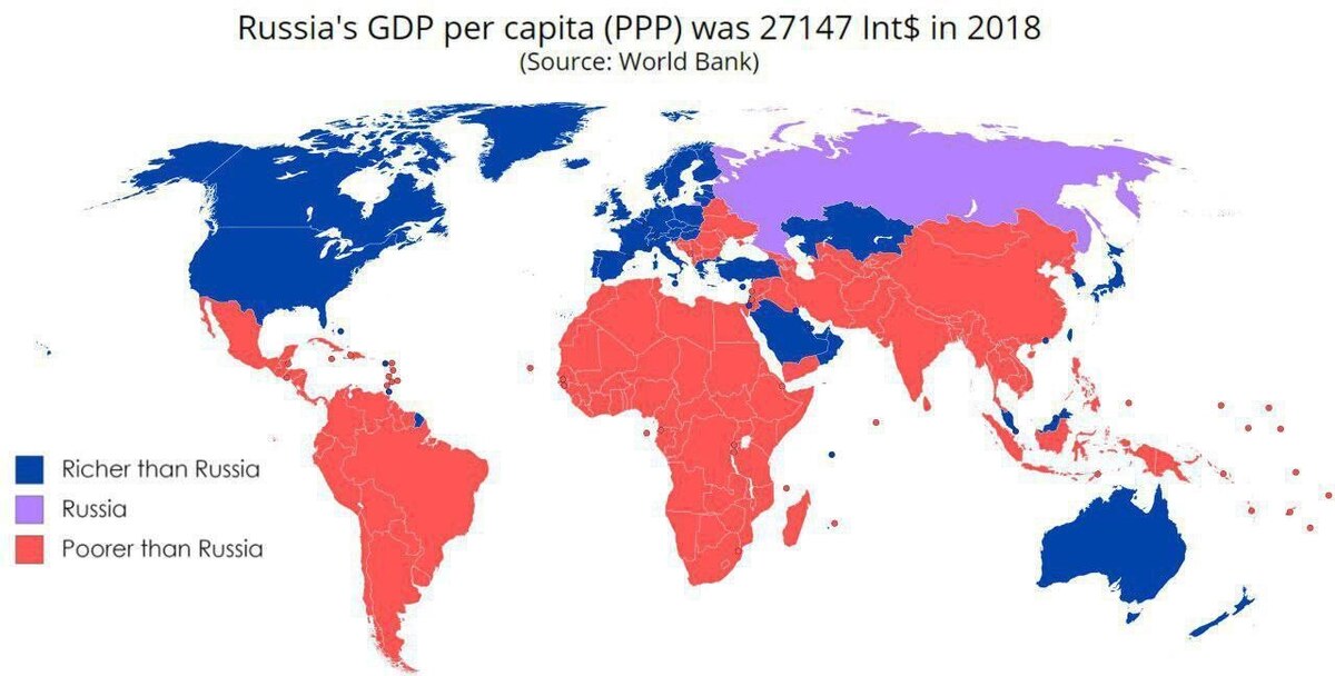 Карта стран по ввп на душу населения