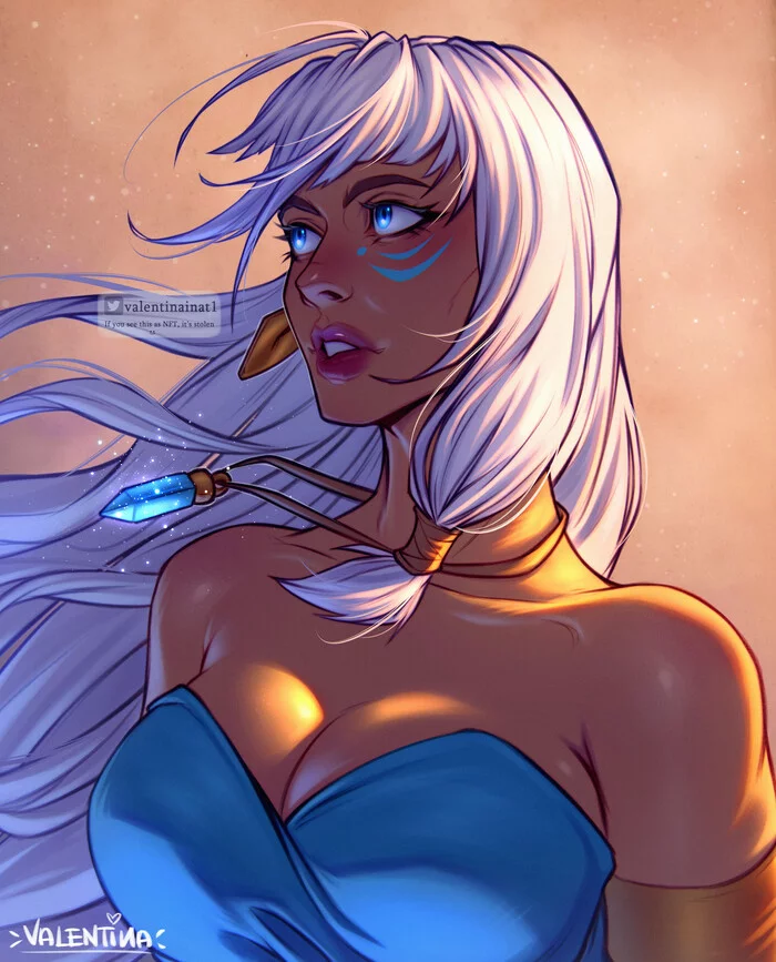 Kida - Drawing, Walt disney company, Cartoons, Atlantis: The Lost World, Princess Kida, Girls, Art