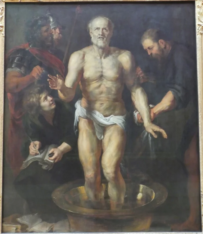 I started to draw a jock, but the customer came and asked for something spiritual... - Rubens, Seneca, Suffering middle ages, Painting, Painting