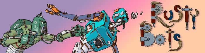 rusty robots - My, alternative history, Comics, Games