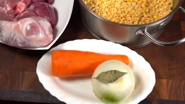 PORRIDGE NOT MUSICAL from a musical product | PEA puree stewed with meat - My, Food, Recipe, Cooking, Video recipe, Preparation, With grandfather at lunch, Video, Youtube, Longpost