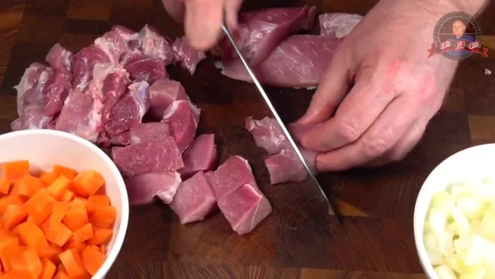 PORRIDGE NOT MUSICAL from a musical product | PEA puree stewed with meat - My, Food, Recipe, Cooking, Video recipe, Preparation, With grandfather at lunch, Video, Youtube, Longpost