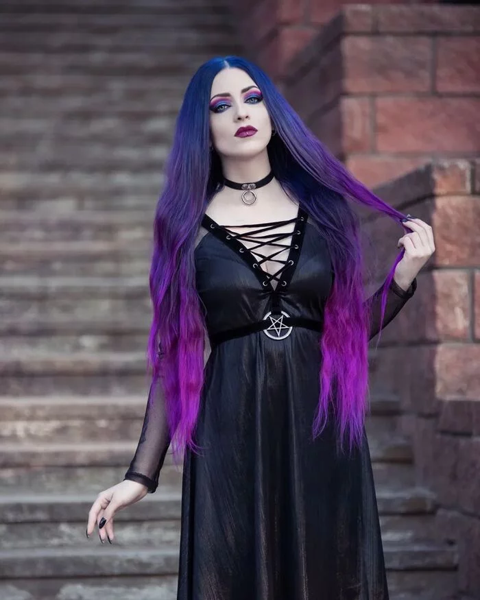 Daedra_model - Goths, Gothic, The photo, Girls, Long hair, Colorful hair, Longpost, Daedra model, Informals, Subcultures