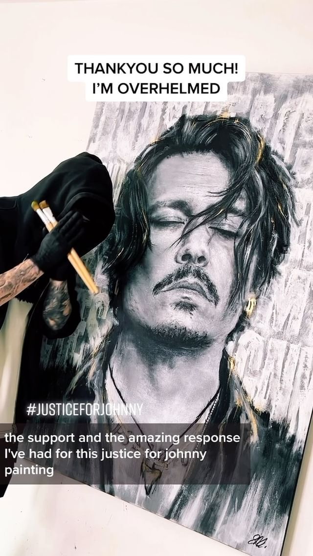 Based on a photo from a Dior ad - Johnny Depp, Dior, Creation, Painting, Fan art, Artist, Instagram, Video, Vertical video, Longpost