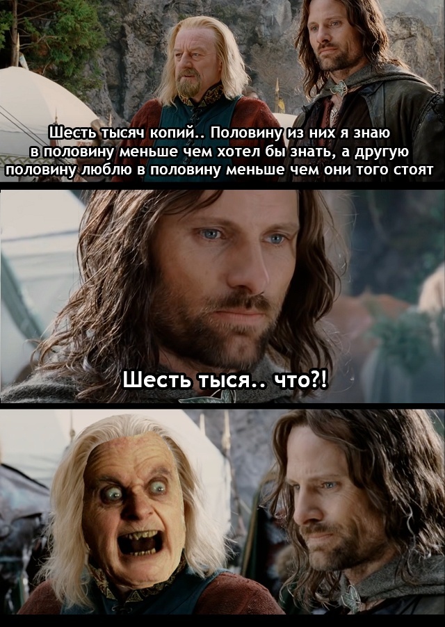 An unexpected crossover - Lord of the Rings, Aragorn, Theoden Rohansky, Bilbo Baggins, Crossover, Picture with text, Translated by myself