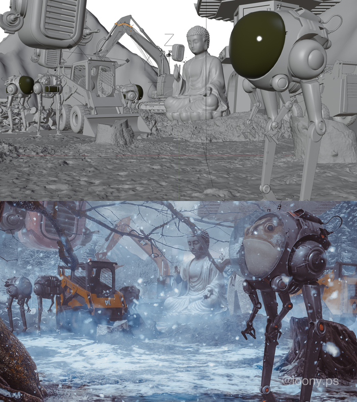     ? , Blender, Photoshop, 3D, , 