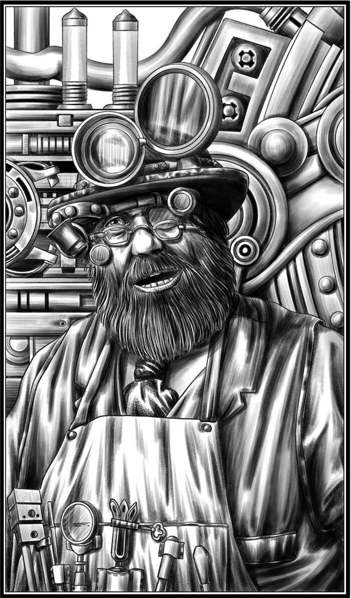 Mechanic - My, Art, Graphics, Mechanic, Scientists