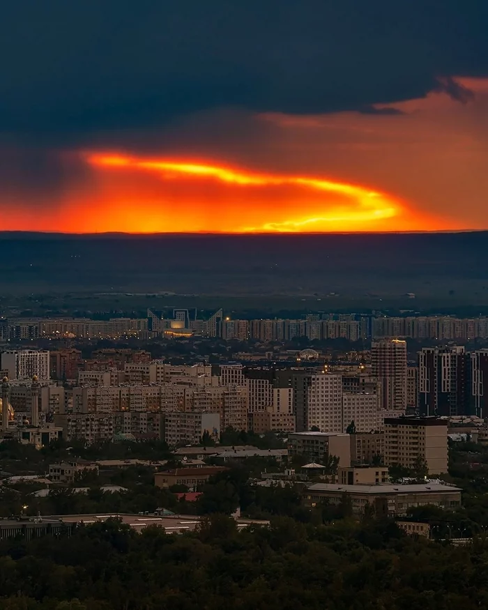 Sunset over Almaty - Almaty, Kazakhstan, Sunset, The photo