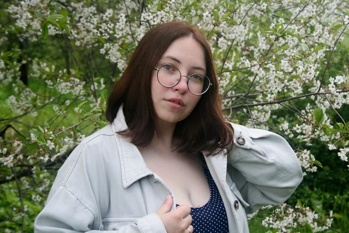 spring - My, Girls, The photo, The dress, Spring, Glasses