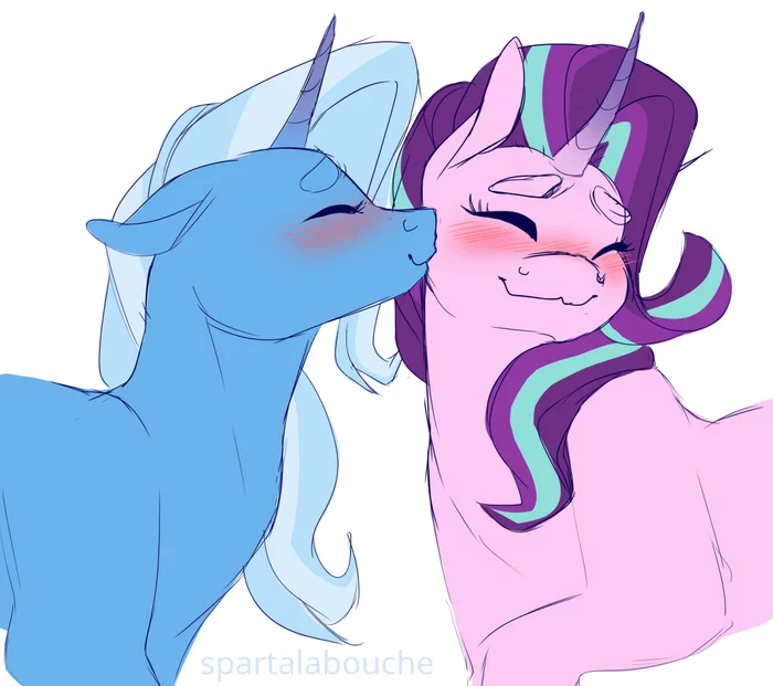 Чмаф ^,^ - Арт, My Little Pony, PonyArt, Starlight Glimmer, Trixie, Шиппинг, MLP Lesbian