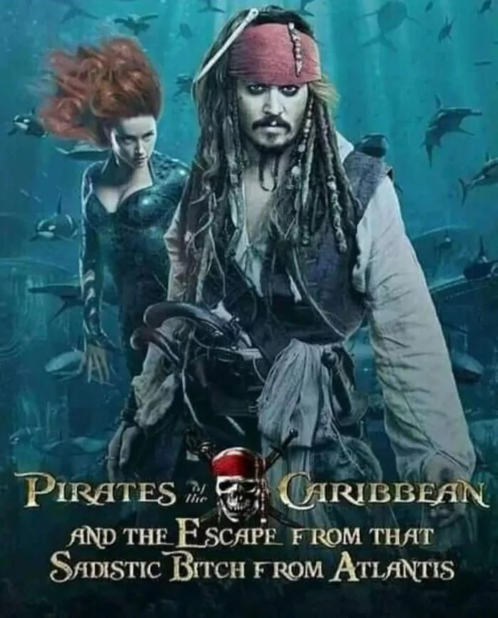 New movie with Johnny Depp - Strange humor, Humor, Picture with text, Johnny Depp, Amber Heard, Pirates of the Caribbean, Translation