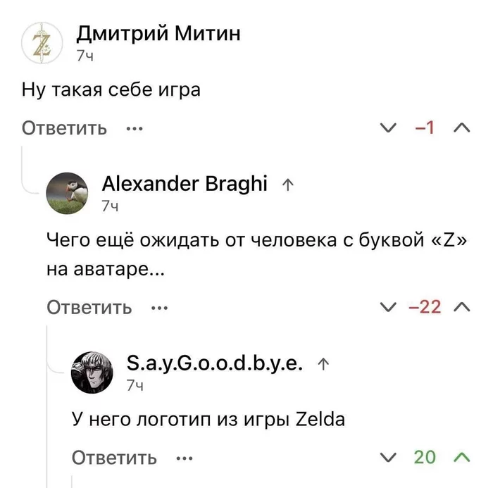 Z на аватарке - Игры, The Legend of Zelda, Скриншот, Комментарии, Символы z и V, DTF, Комментарии на Пикабу