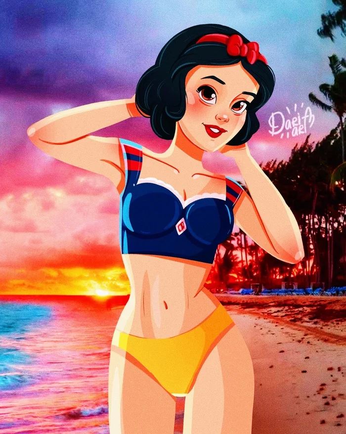What would Disney princesses look like without their dresses? - Disney princesses, Swimsuit, Bikini, Underwear, beauty, Charm, Attractiveness, Longpost