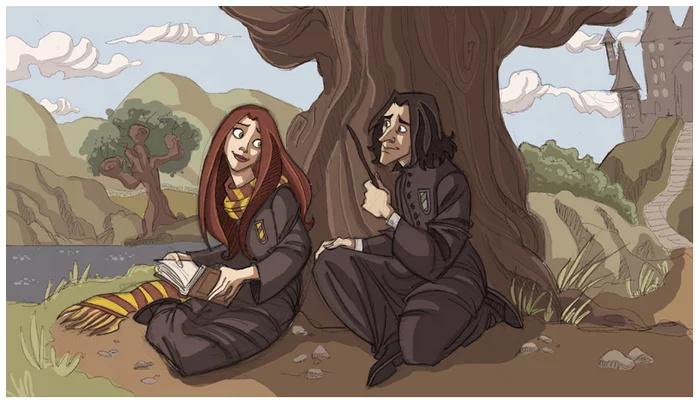 Severus and Lily - Art, Severus Snape, Severus and Lily, Lily Potter, Albus Dumbledore, Mirror Einalezh, Continued in the comments, Harry Potter, Longpost