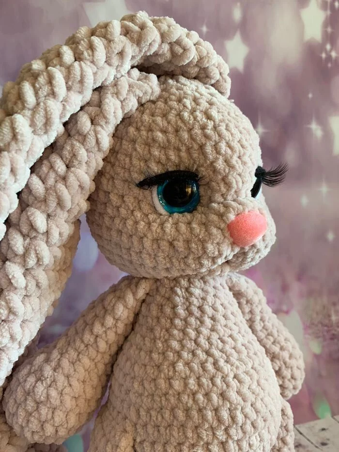 plush bunny - My, Amigurumi, Crochet, Knitting, Knitted toys, Plush Toys, Soft toy, Presents, Souvenirs, Longpost