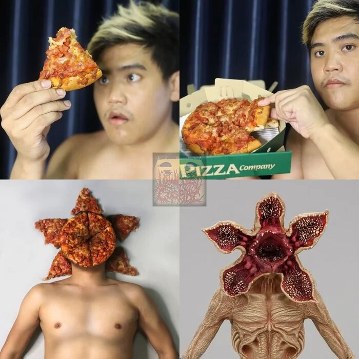 Pizza - Lowcost cosplay, Pizza, TV series Stranger Things, Demogorgon