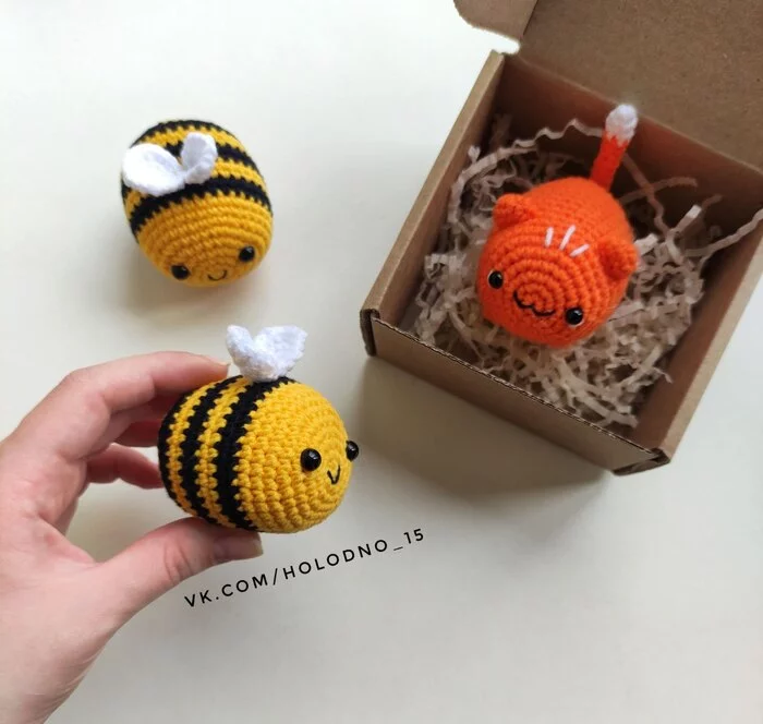 When the bees and the cat are the same size - My, Bees, cat, Fat cats, Kittens, Handmade, Needlework without process, With your own hands, Toys, Knitting, Hobby