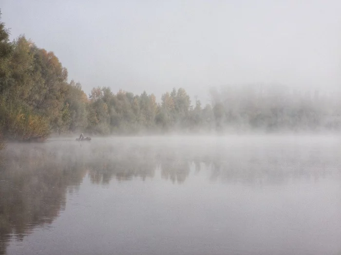 morning bite - My, Fishing, River, Fog, Mobile photography, Morning, Bashkortostan