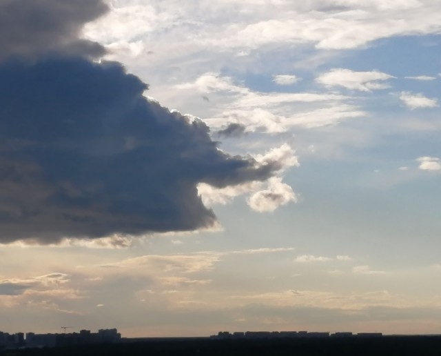 View from the window. Boar eats a cloud - Clouds, View, The clouds, Sky, Landscape, Pareidolia, The photo